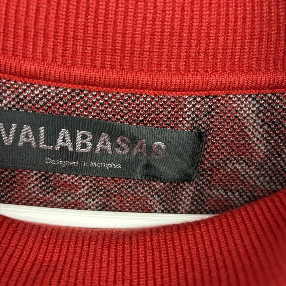 Valabasas Spellout‎ Monogram Turtleneck Red Pullover Sweater Streetwear Men XL